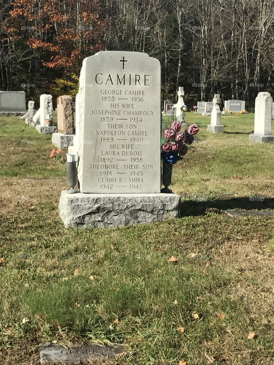 Old family gravestone photo in Maine 