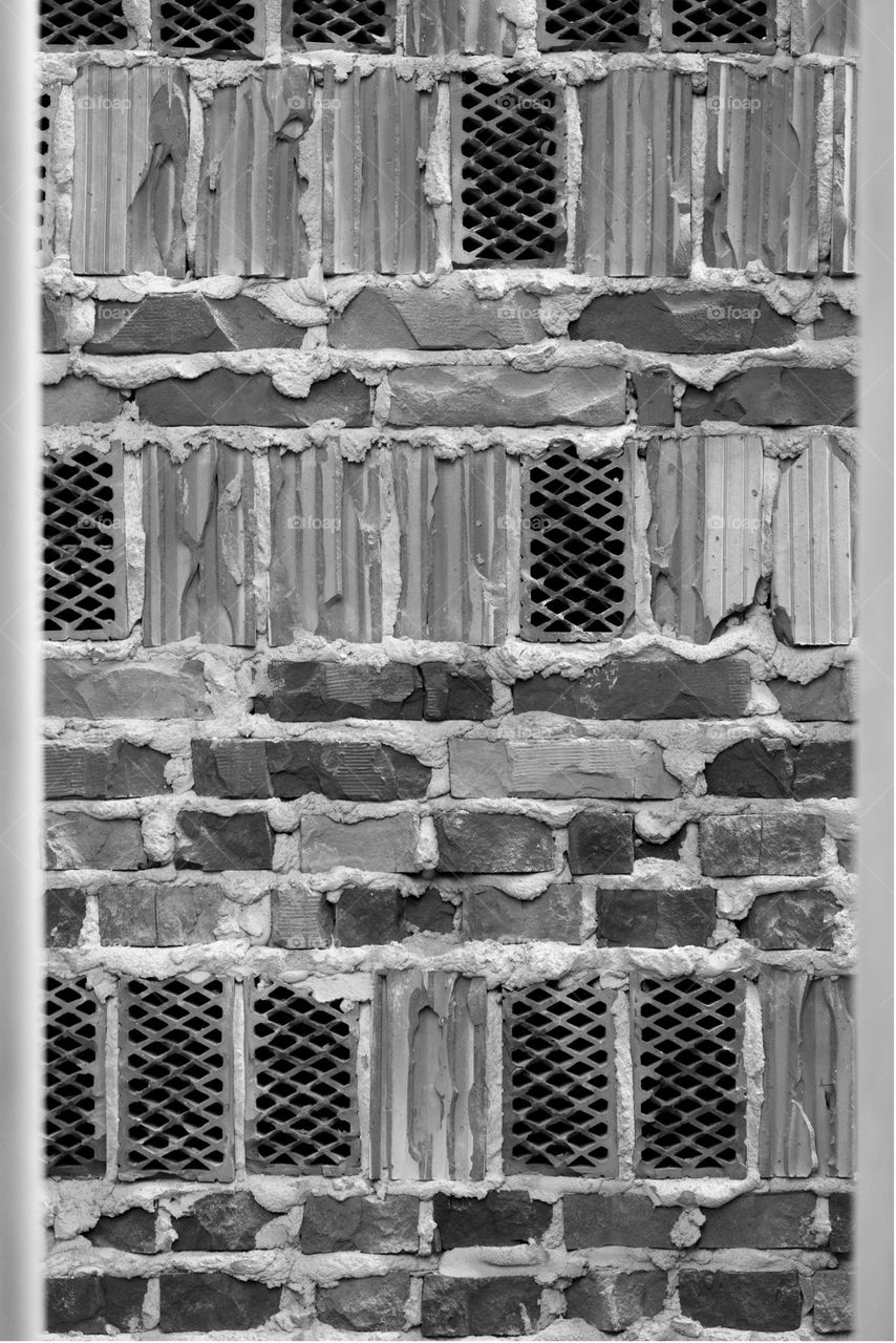 brick wall bw
