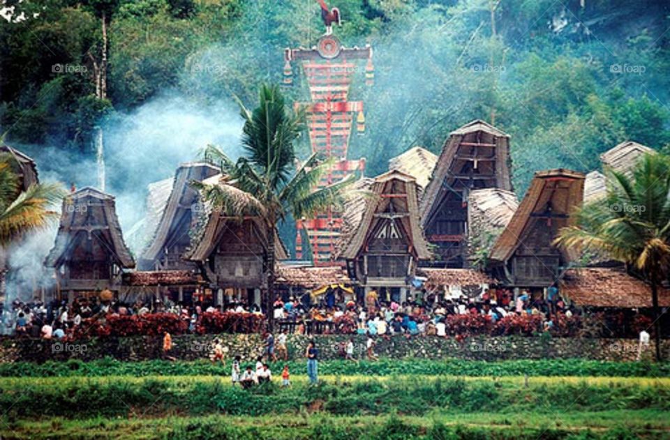 rambu solo" party in toraja... a grave party moment that give a mistic mean of this culture in Toraja.. 
all of family come from many place to give respectation for the death person... very nice..