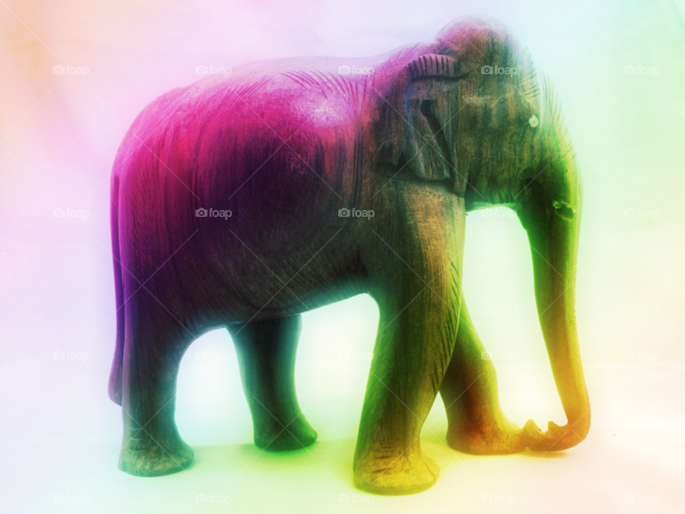 colors rainbow elephant wooden by bcpix