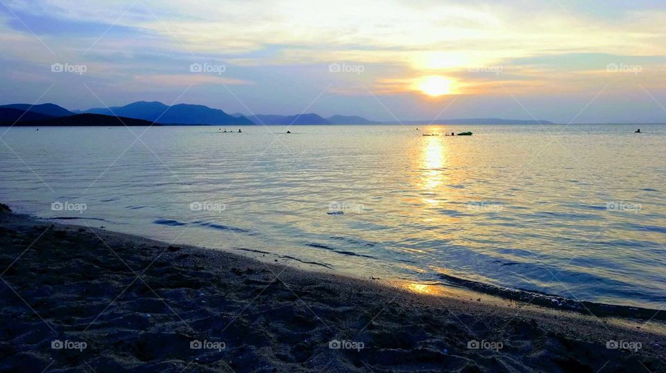 Greece summer sunset