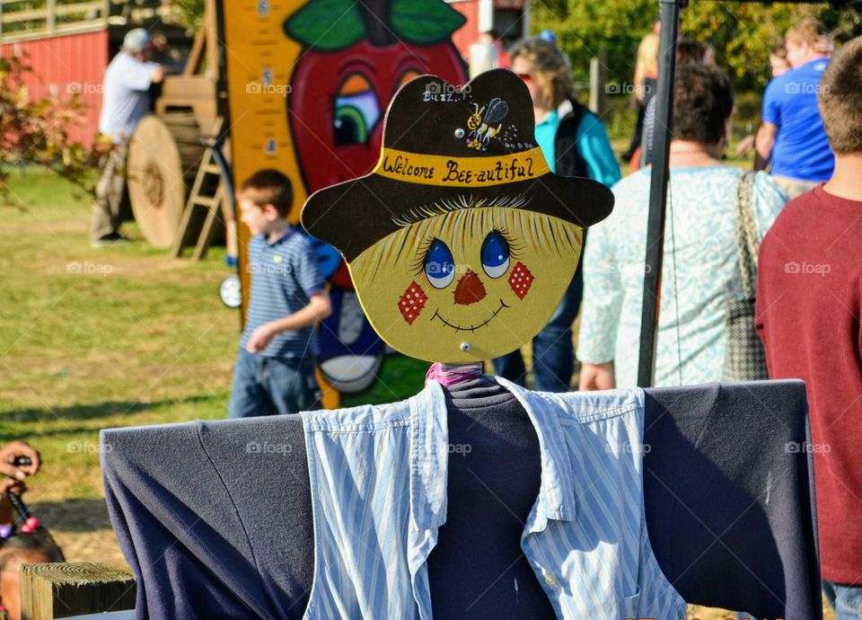 Scarecrow at an apple festival