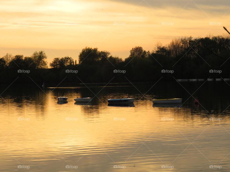 sunset on lake