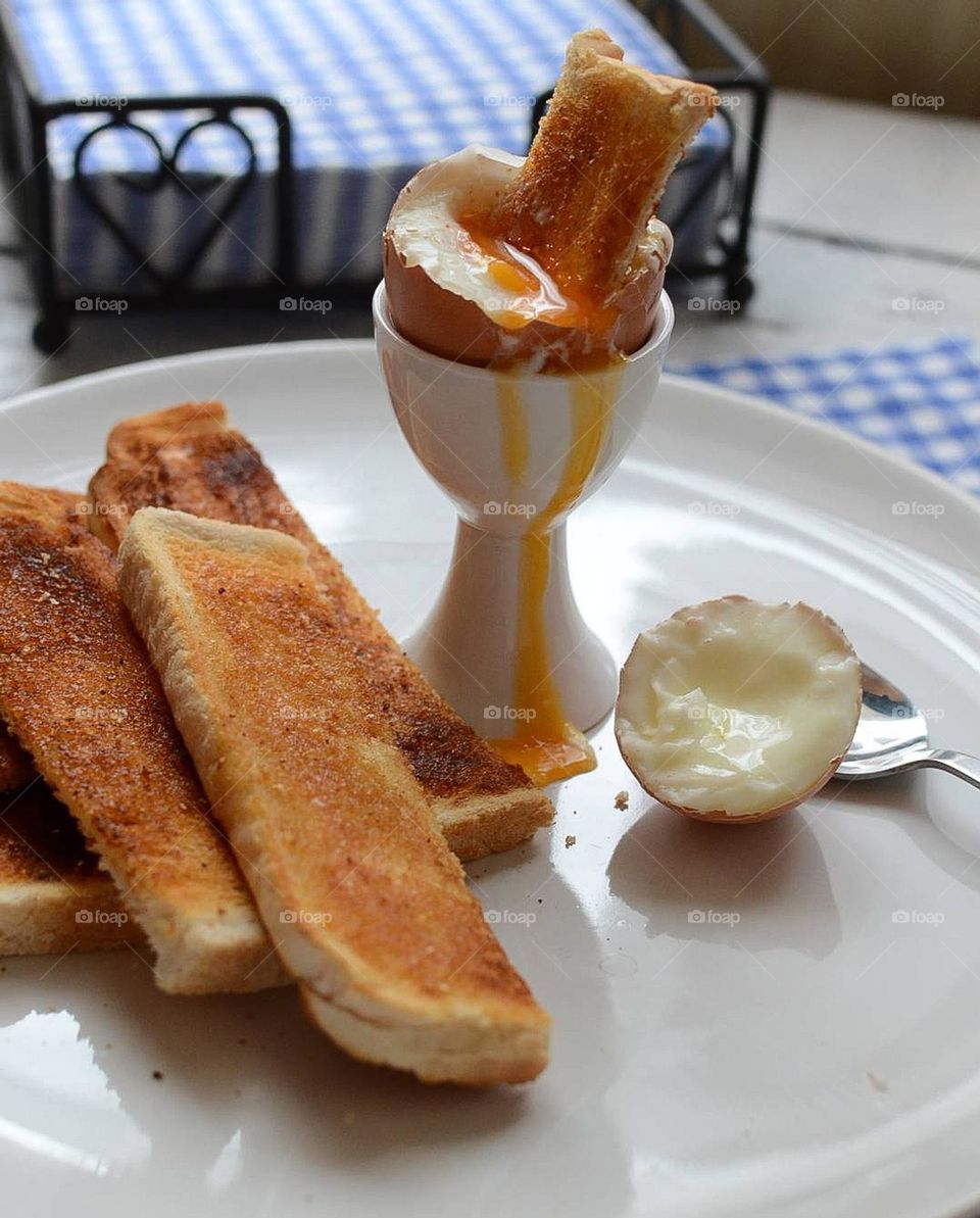 Egg soldiers for breakfast