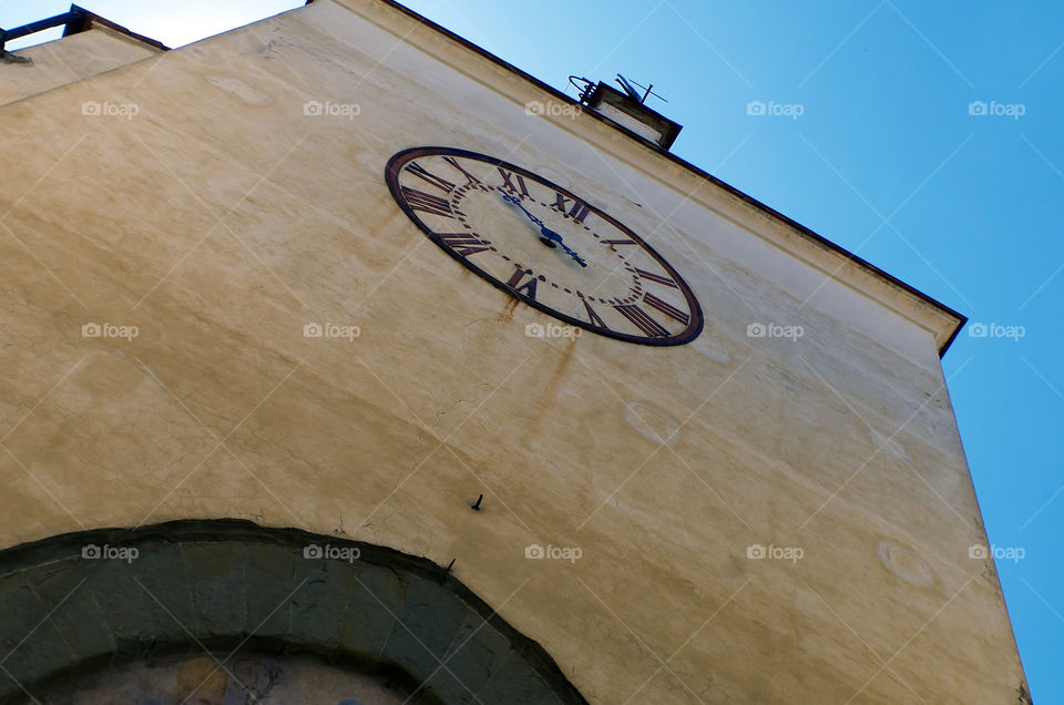 Low angle view of church building against sky in Empoli, Italy.