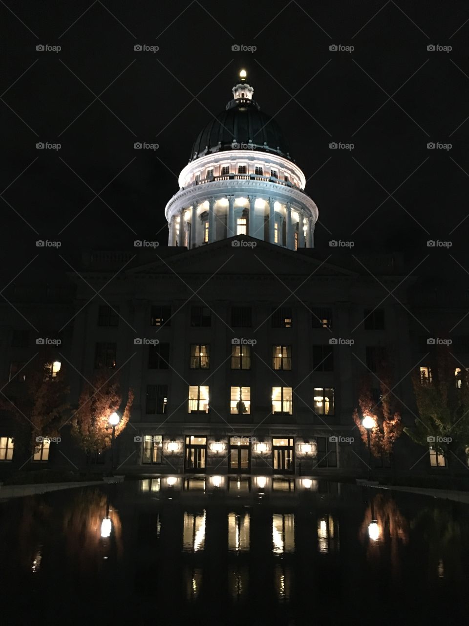 Utah Capitol at night 