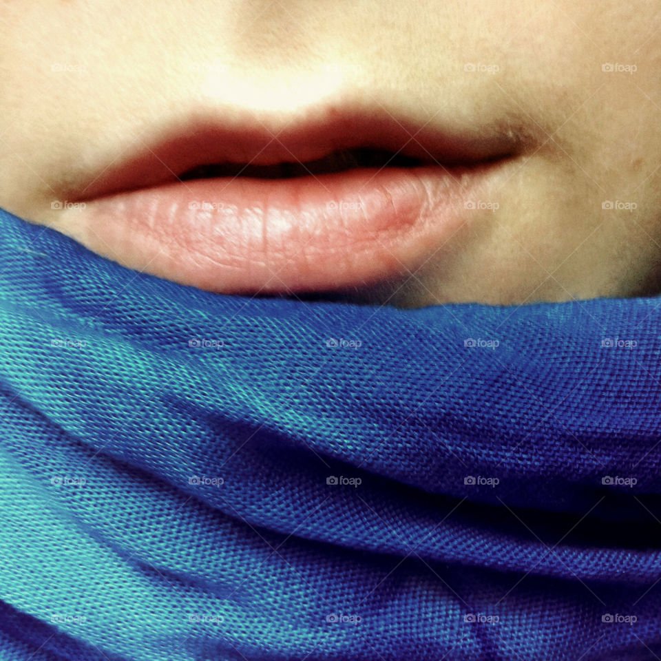 girl blue face lips by kachunizza