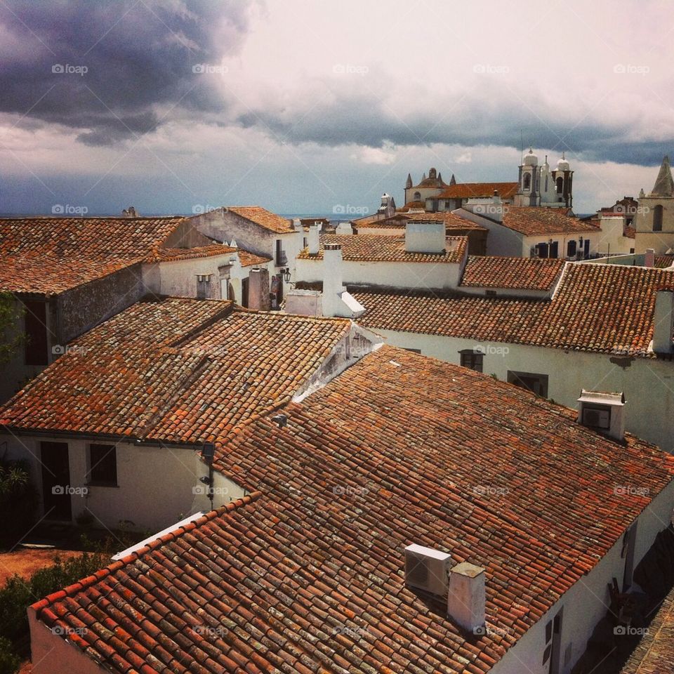 sky clouds village portugal by brunosh