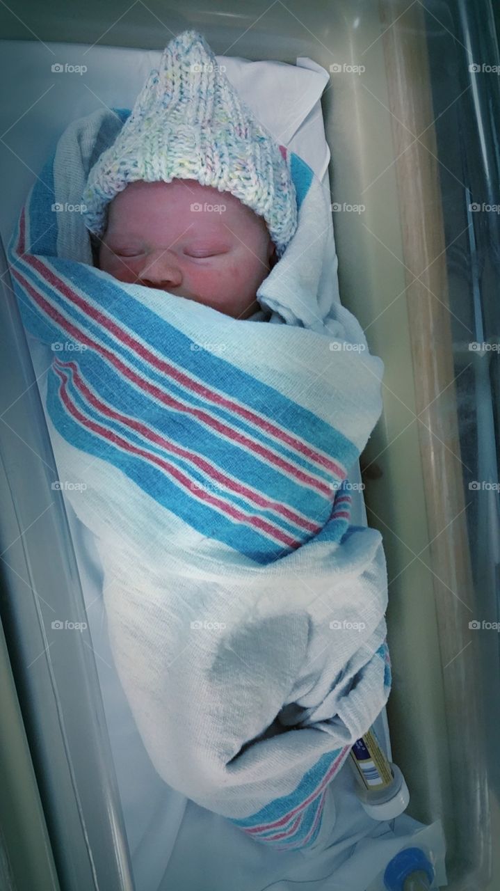 newborn's.. My grandson in his bassinet at the hospital