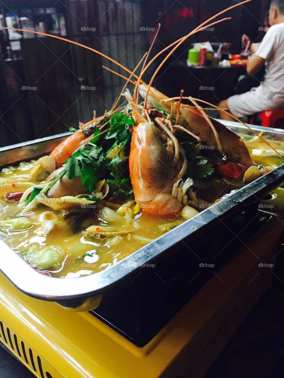 Big shrimp soup 