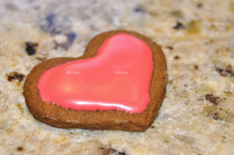 A yummy gingerbread heart cookie. 