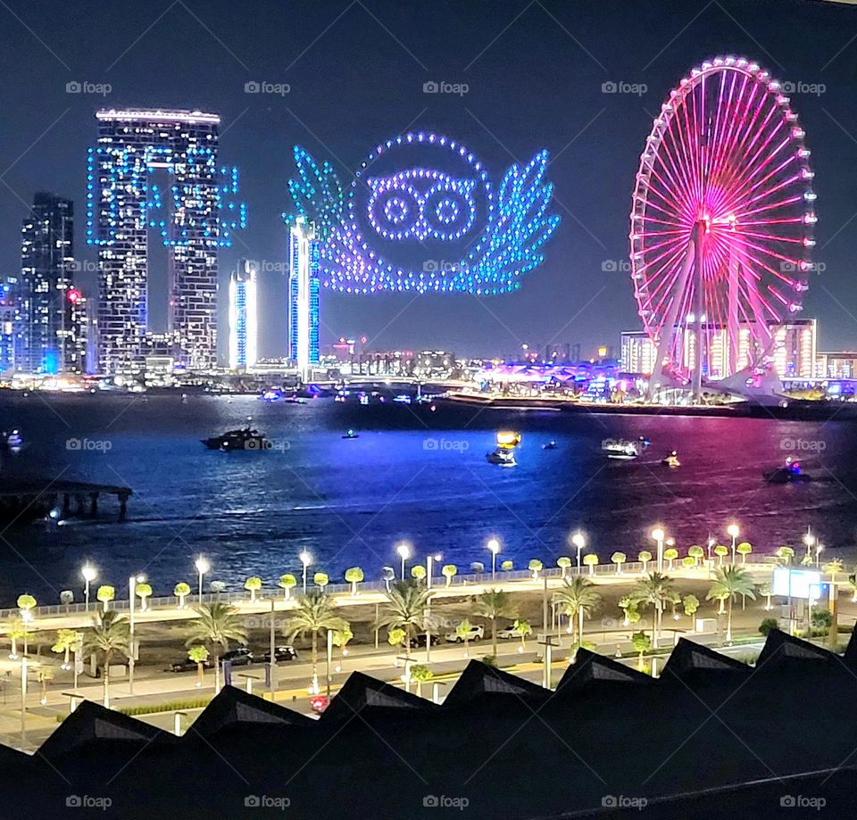 Dubail harbour by night