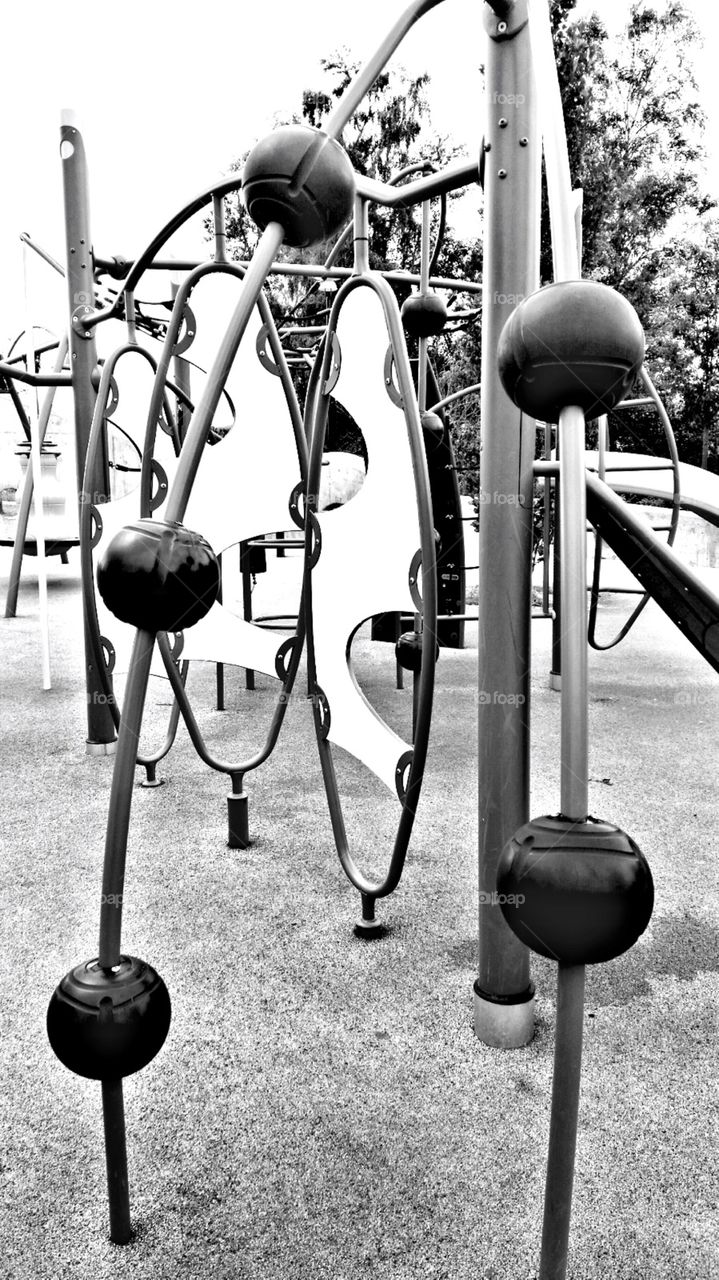 playground in b&w