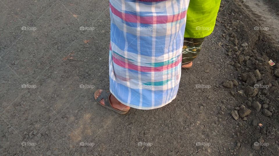 Lungi and shoes