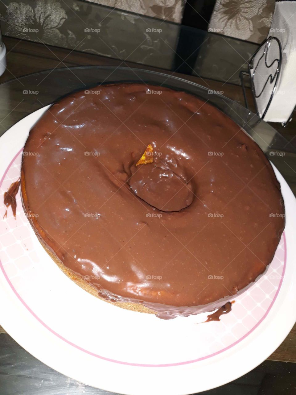 Carrot cake with chocolate icing