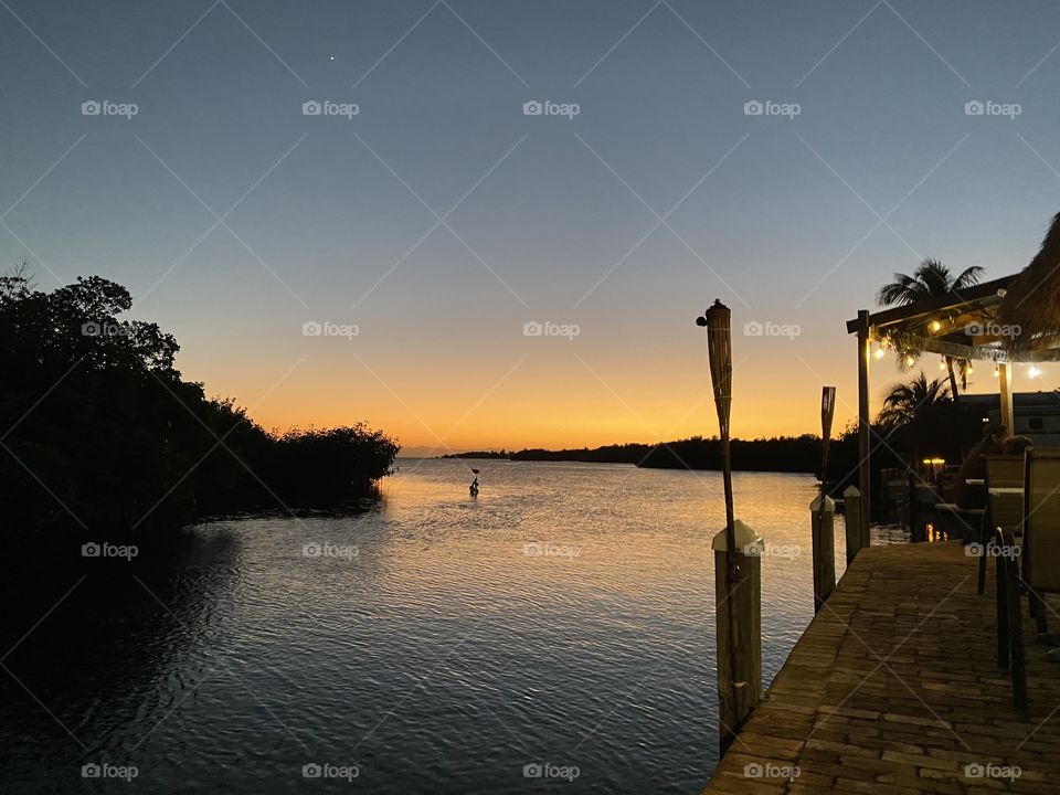 Sunset at Geiger key marina in Key West 