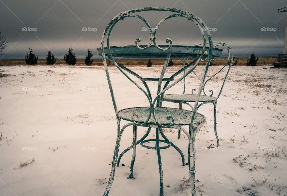 Chairs in winter