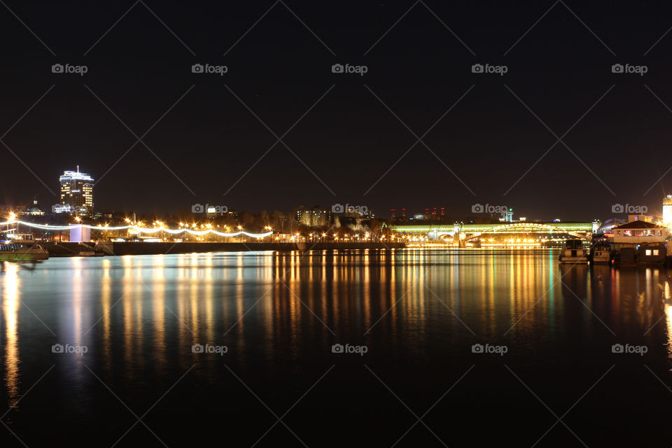 night Moscow city view