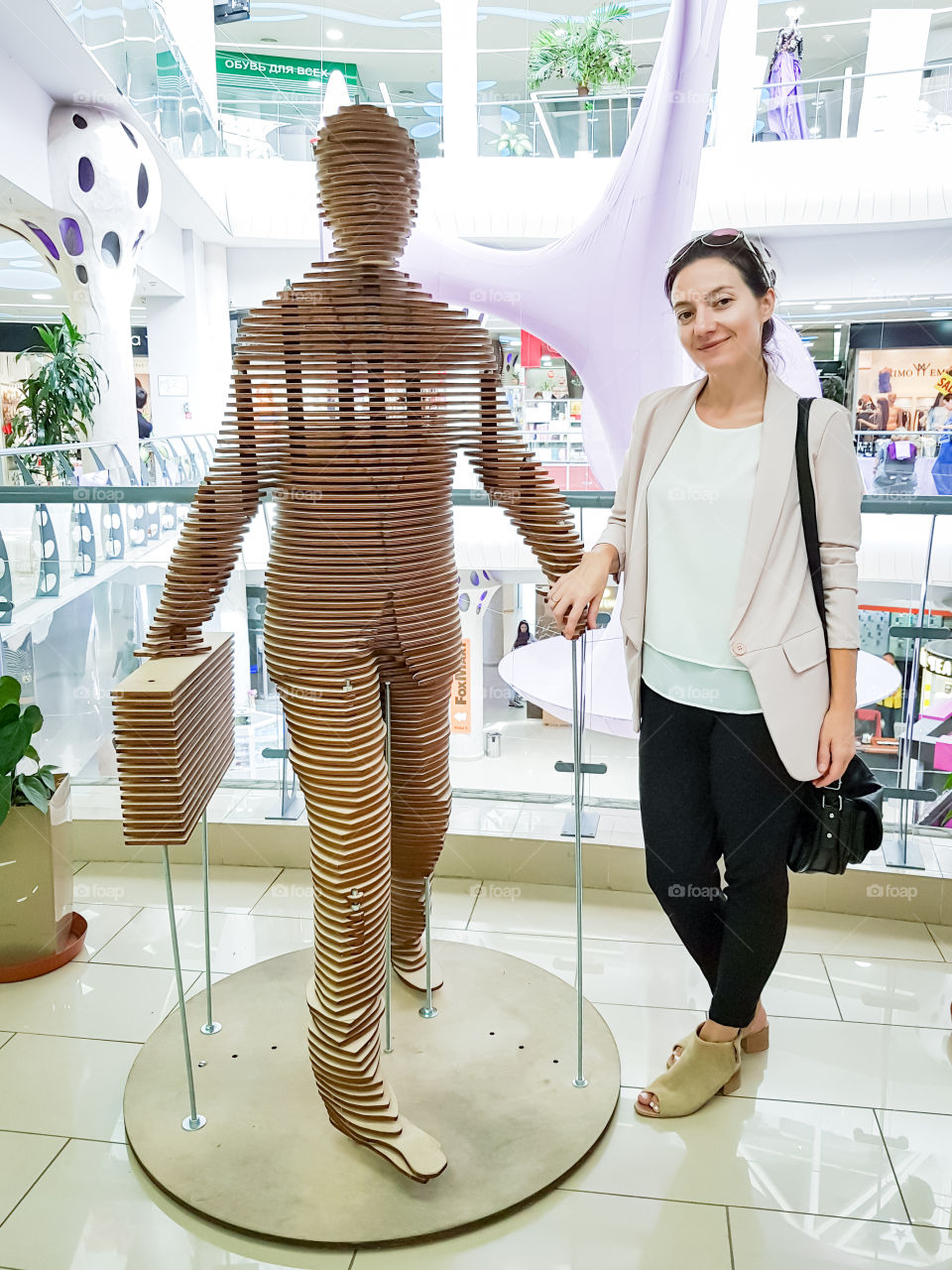 Business woman in commercial centre.