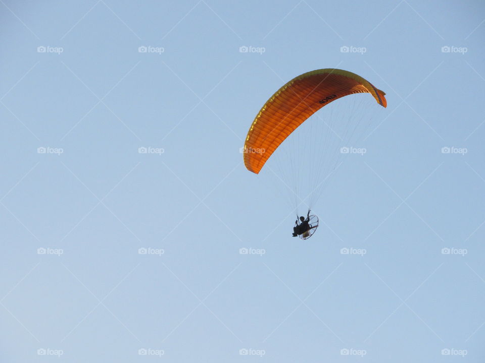 flying with parachute