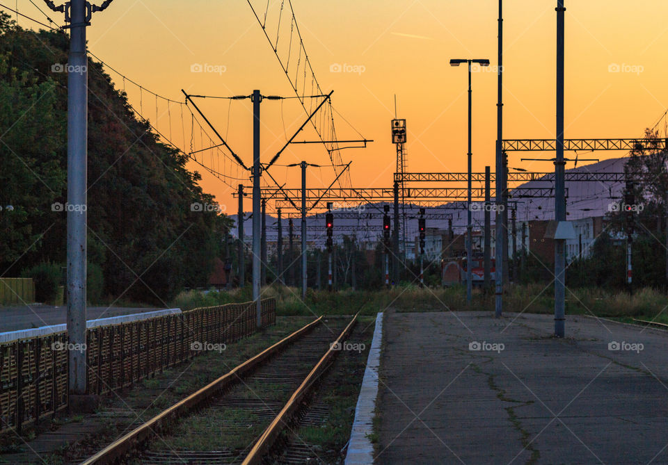 Railway sunset