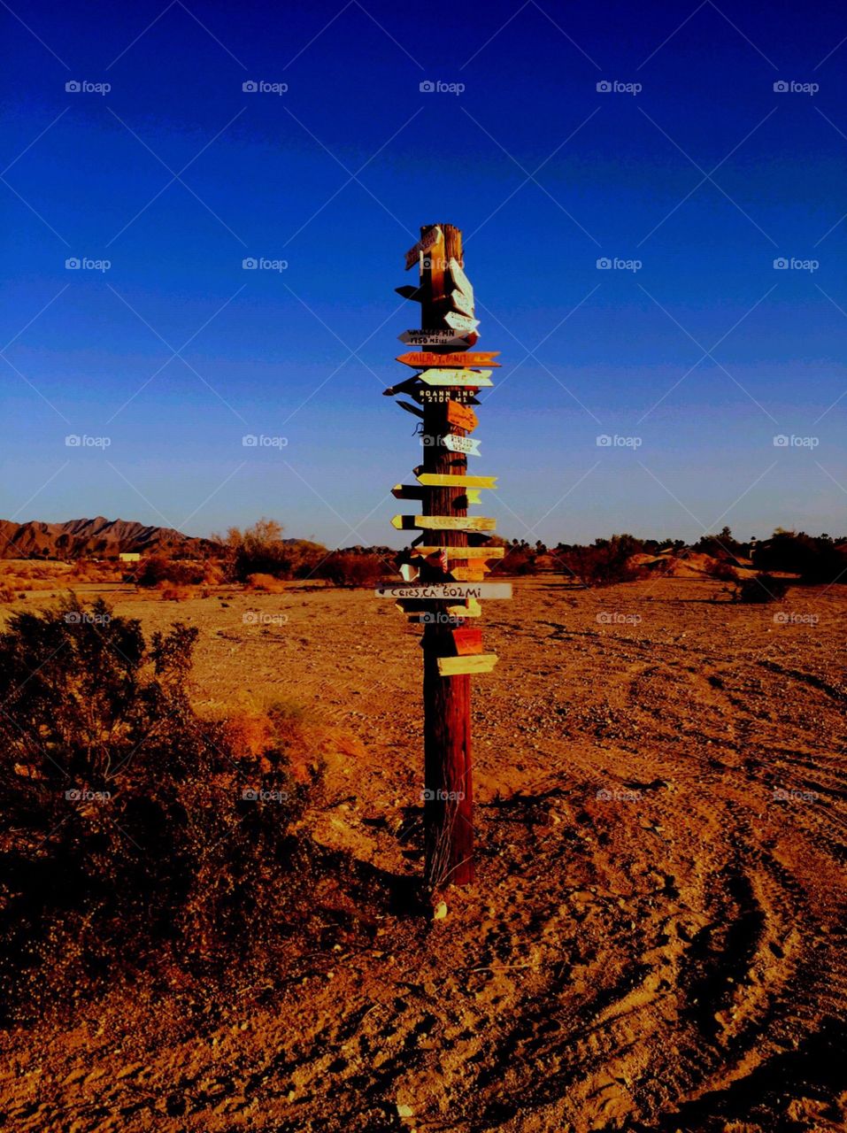 Any which way but here. Any which way but here ( multi sign pole in the desert)