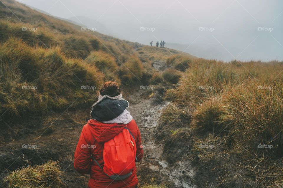 on a hike