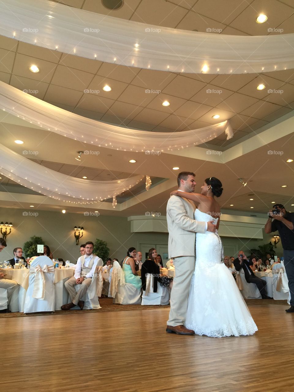 Wedding. Bride and groom dancing