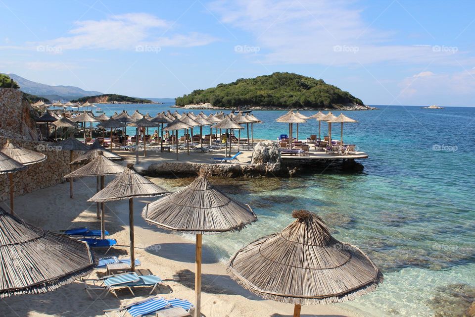 Summer vacation season is even in October in Ksamil. 