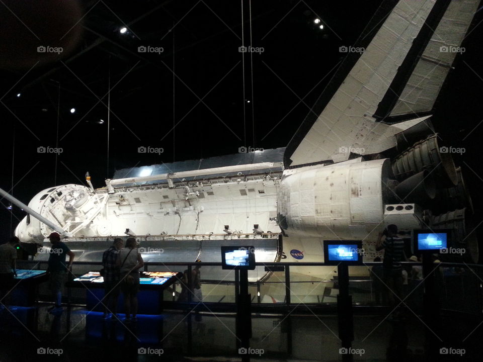 This is the actual  space shuttle atlantis showing the side view working of the craft. Nasa Kennedy Space Center
