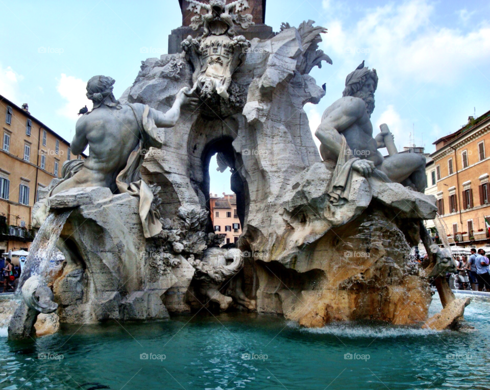 fountain rome lions gods by sellershot