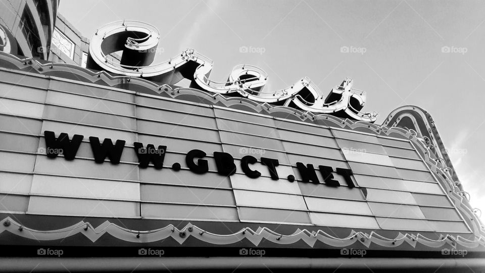 Theatre Sign Movie Theater Black and White
