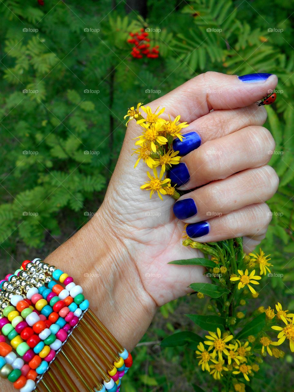 flowers and hand