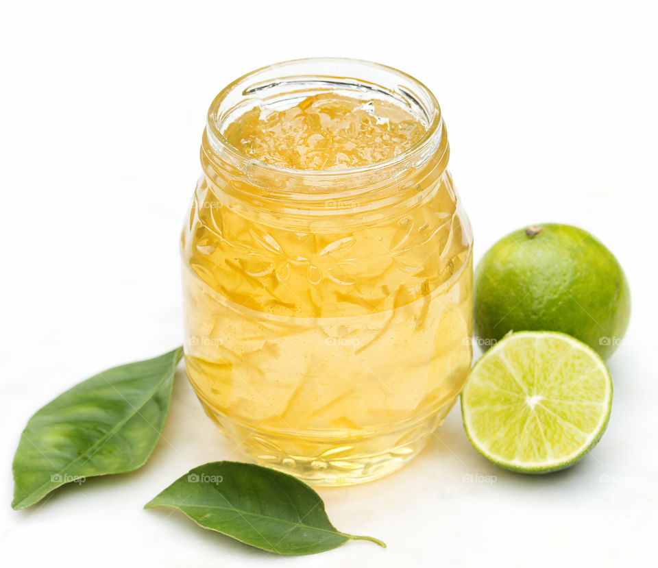 Lime Marmalade against White background