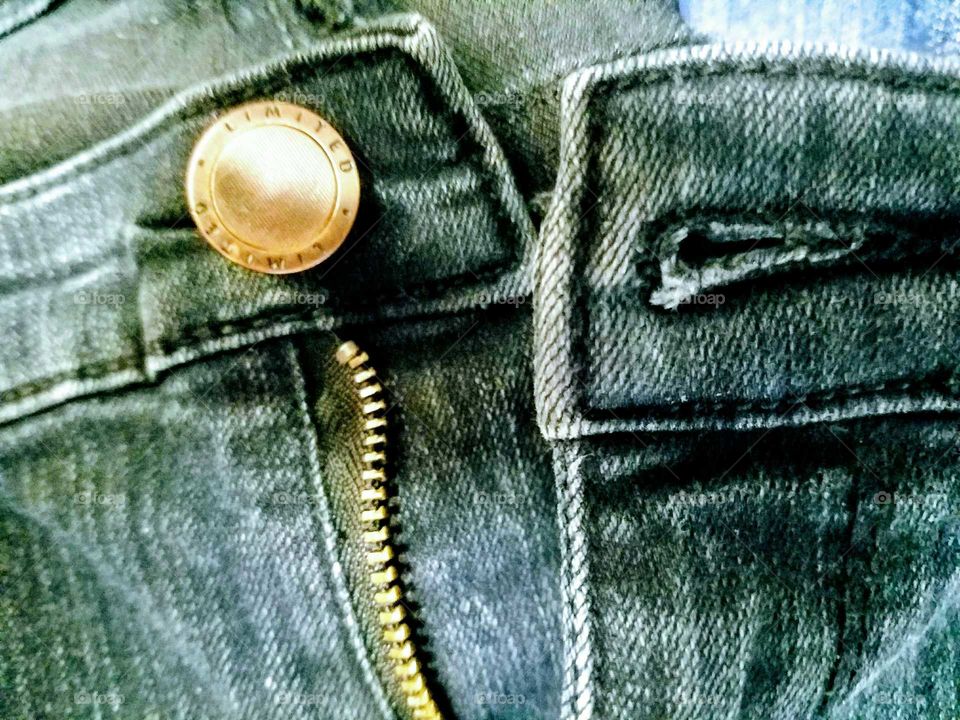 button zip jeans