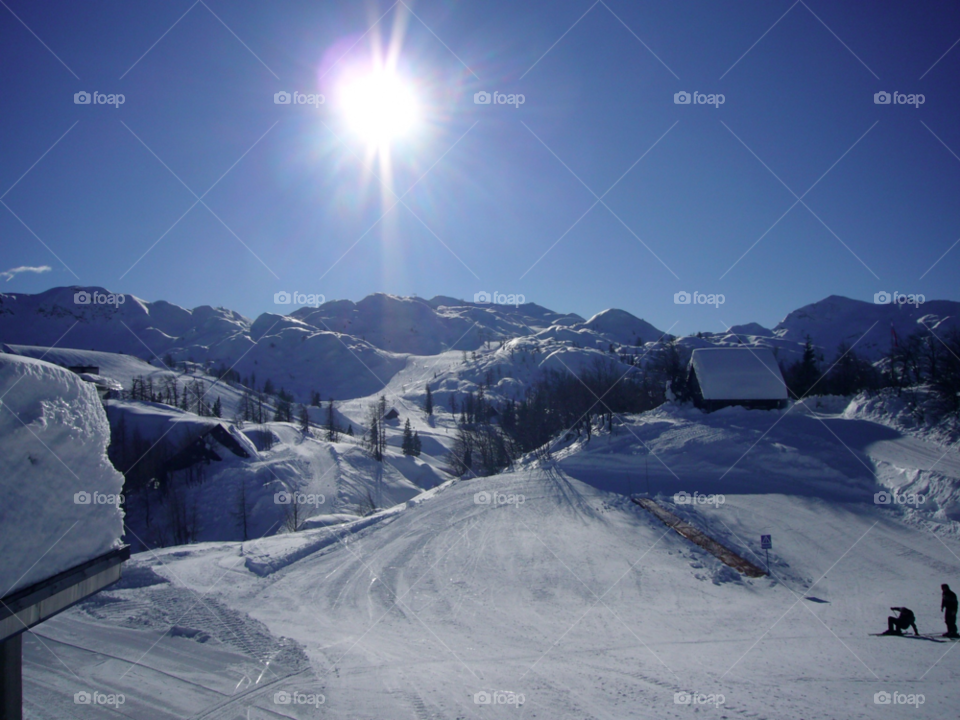 mountain scenic slovenia snow boarding by akehon