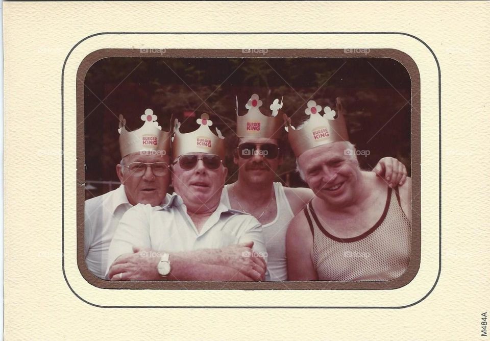 Vintage Fathers Day, wearing Burger King Crowns👑circa 1983, USA
This is a treasured family photograph now.