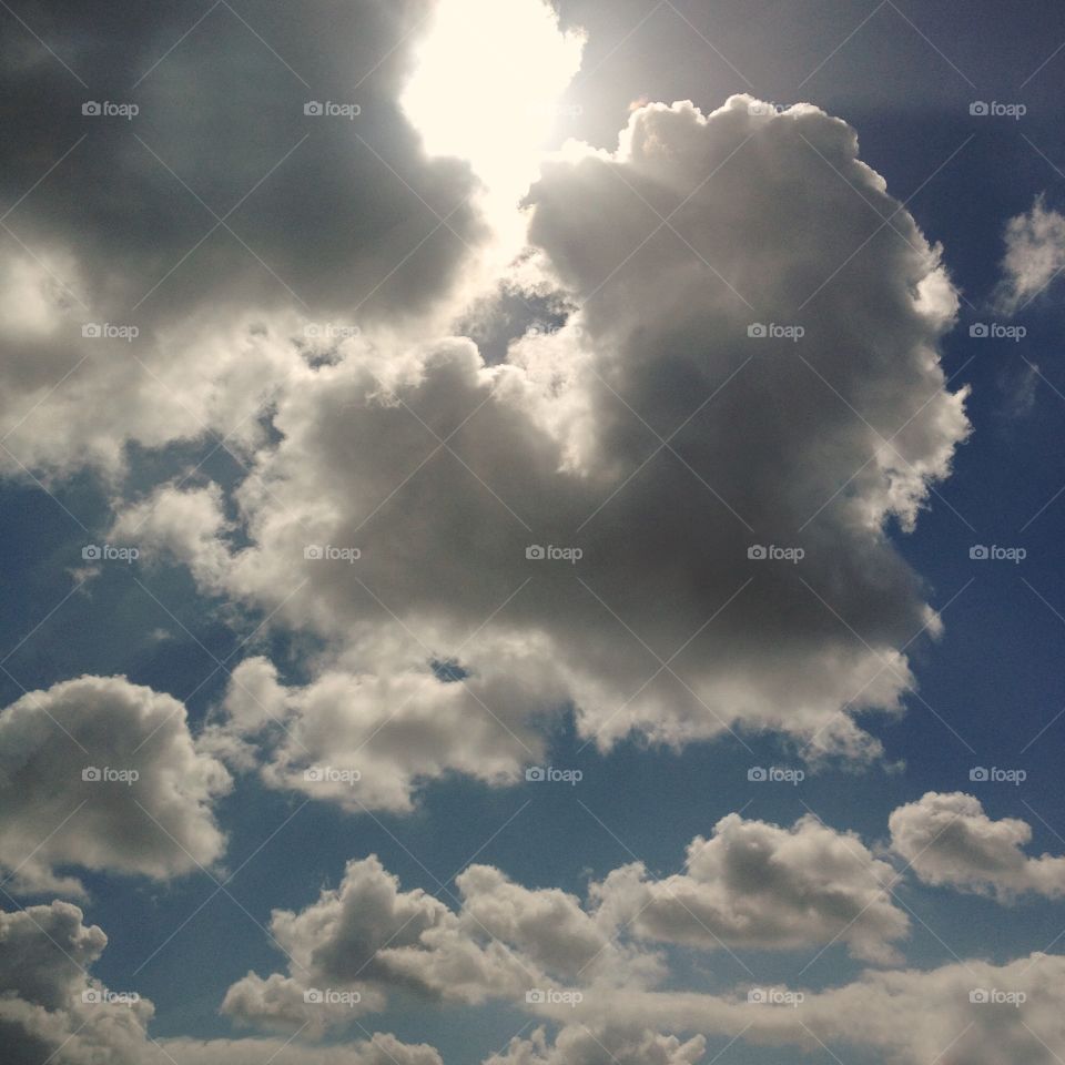 Heart-shaped clouds in the sky