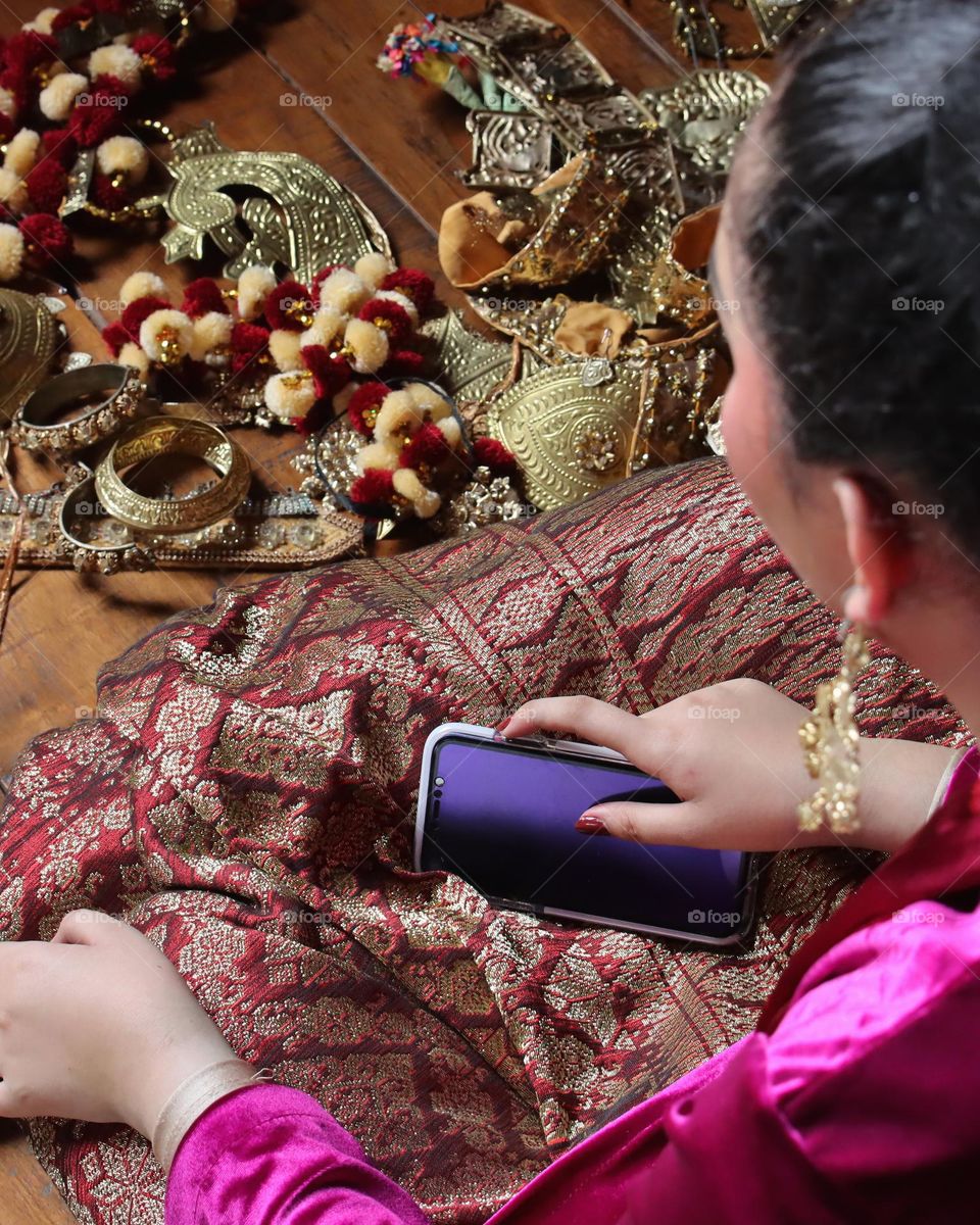 While waiting to perform...