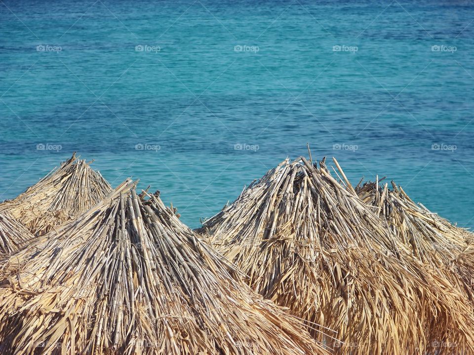 Reed beach umbrellas