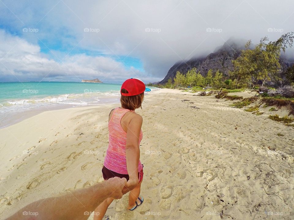 Beach walk. Follow me beach walk Hawaii Waimanalo 