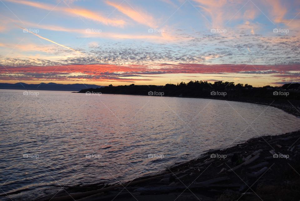 Burning sky after another beautiful sunset over Pacific