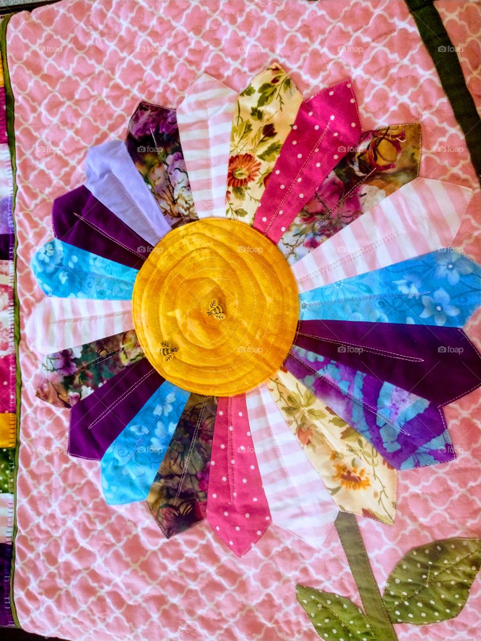 Dresden quilt flower seeing pattern