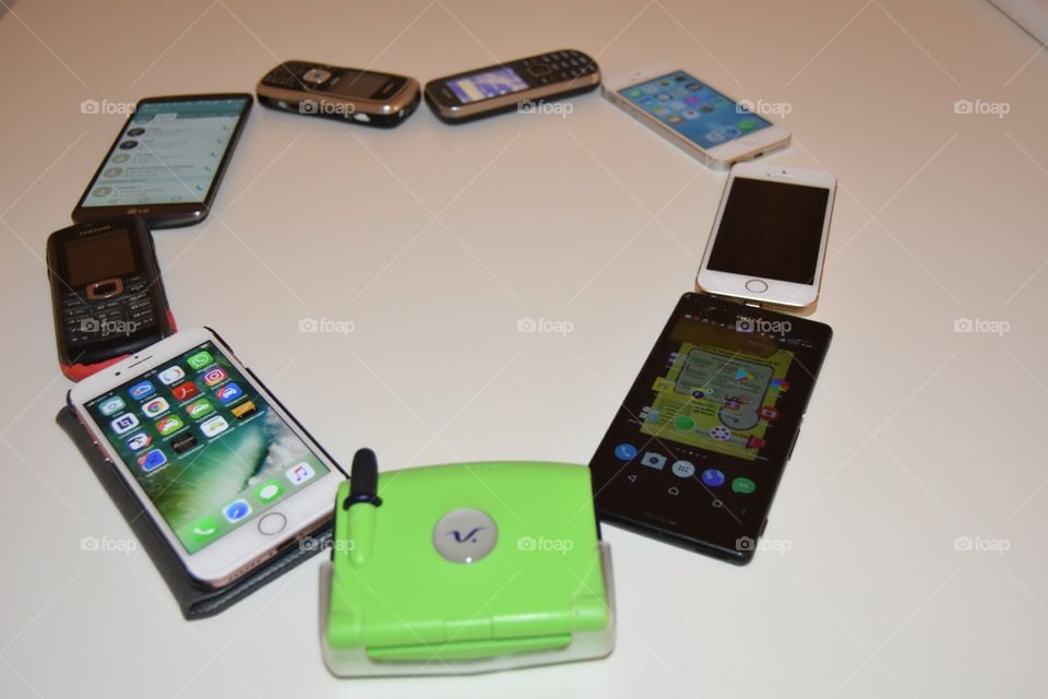 Mix of Old and new mobile phones