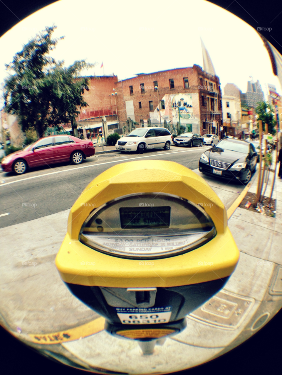 street yellow car parking by gene916