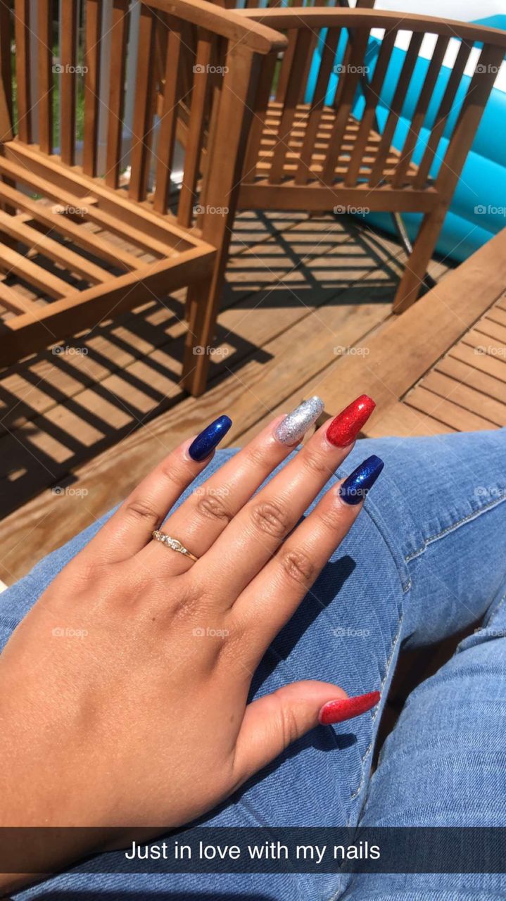 Fourth of July nails. 