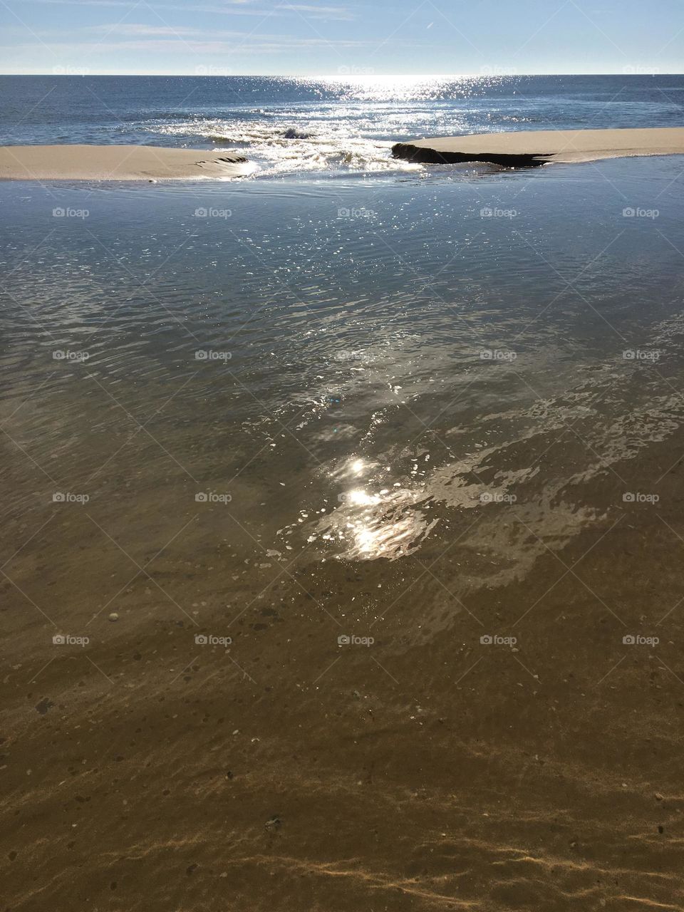 Seaside with light reflection 
