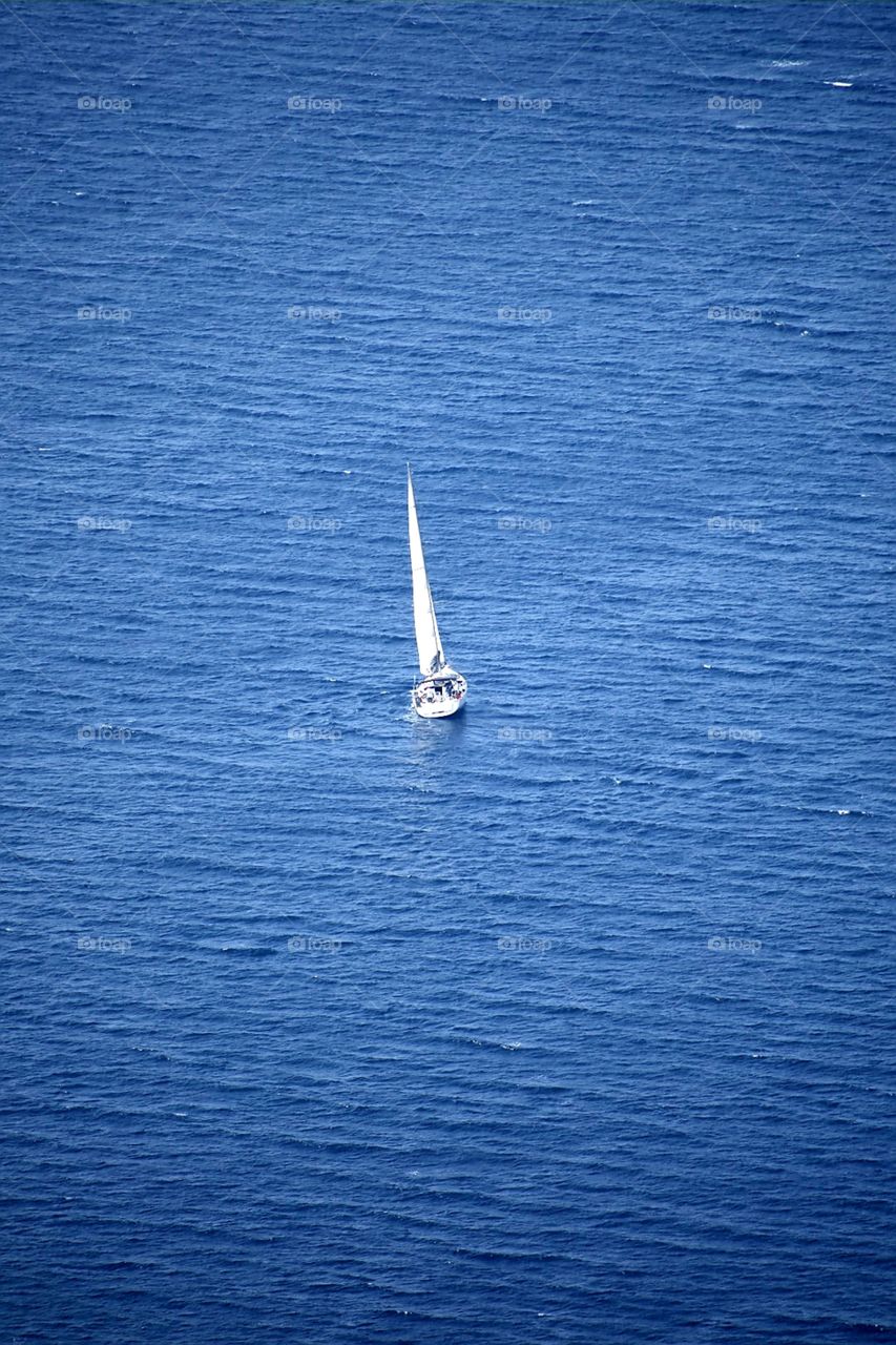 sailboating eagan sea. santorini greece
