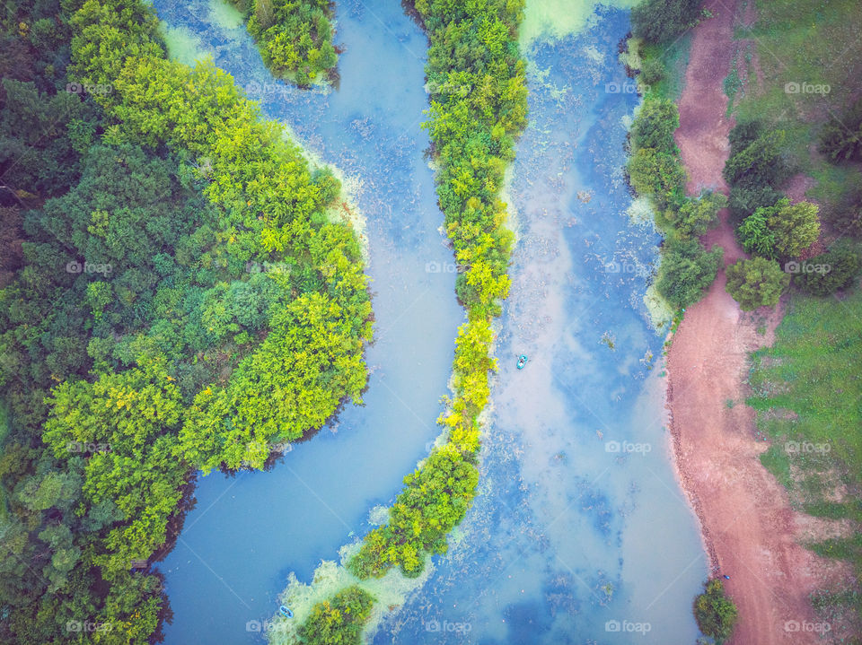 Aerial view of river