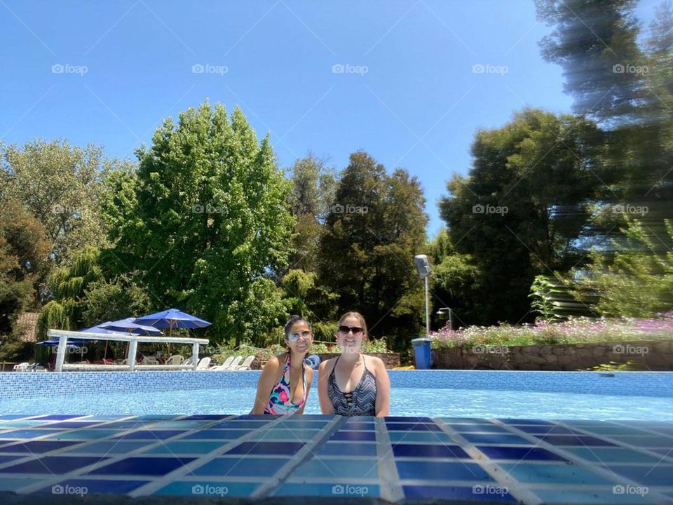 Friends in the pool